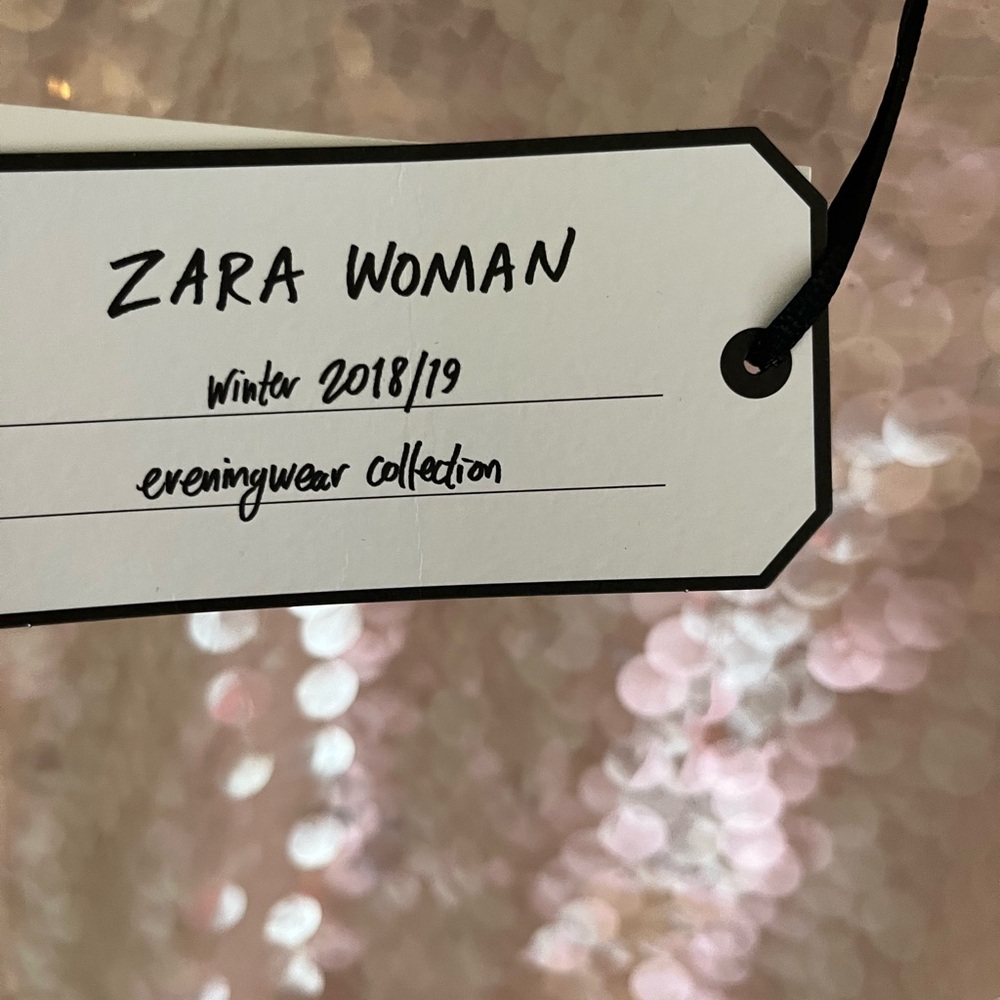 ZARA sequinned “evening wear” collection blush dress. BNWT. Medium